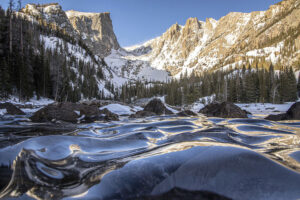 frozen wavelets at rocky mountain park by eric gross
