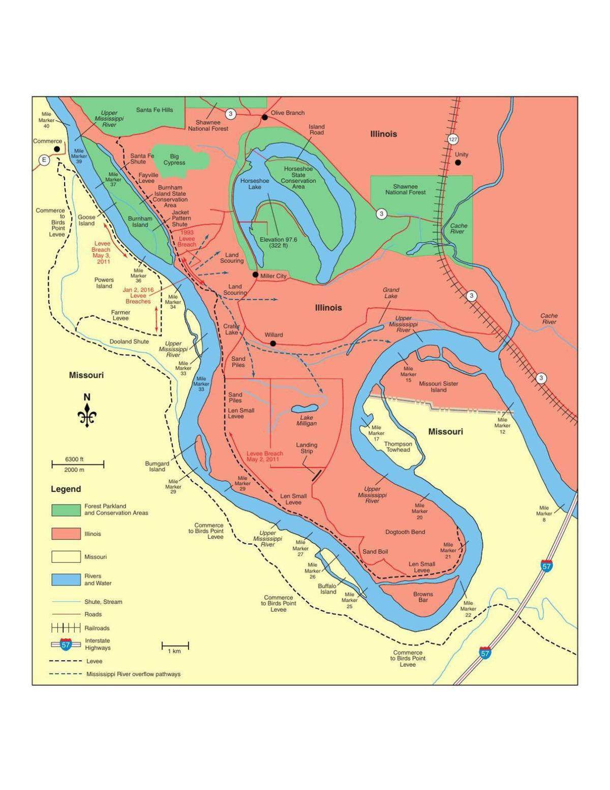 Map of Dogtooth Bend and surrounding area.