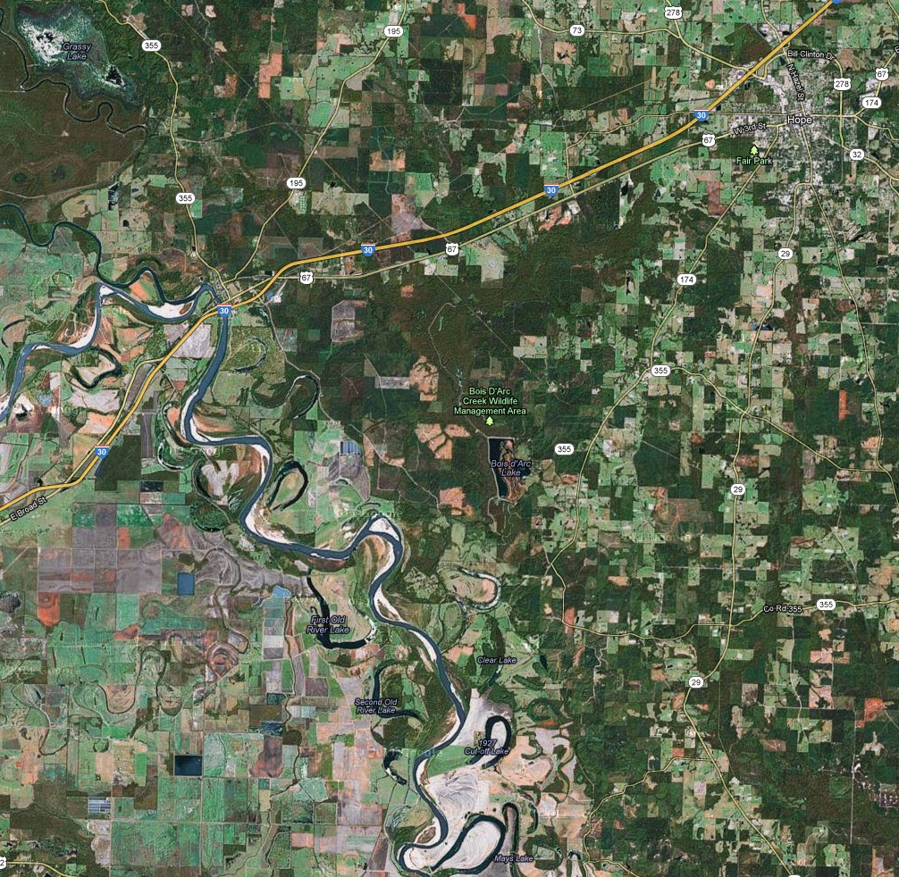 The Red River southwest of Hope, Arkansas.