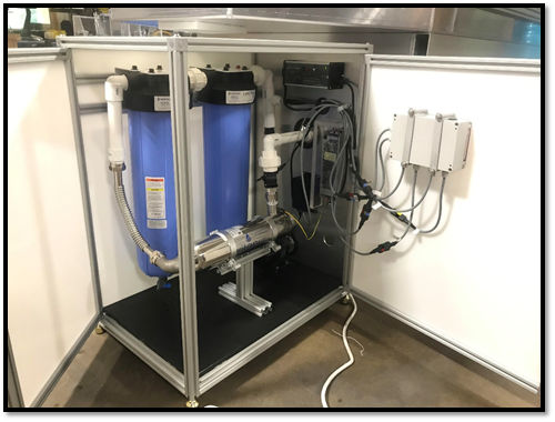 A peek inside the sanitation cabinet