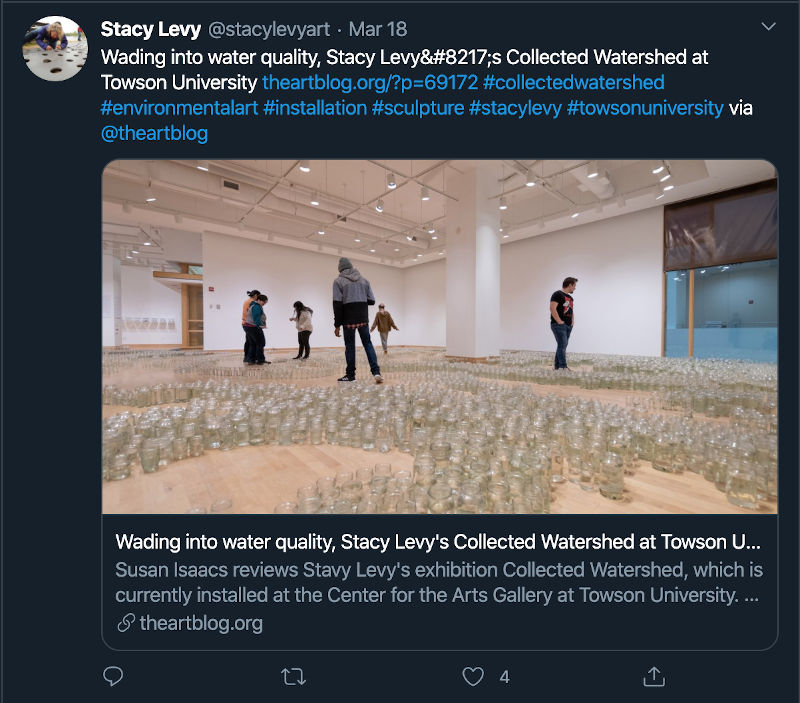 stacy levy collected watershed art installation at towson university